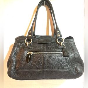 Coach vintage black leather satchel handbag